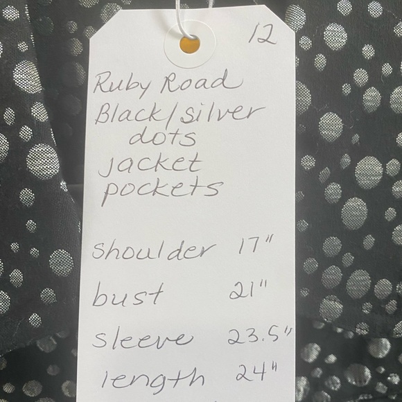 Ruby Rd. Black and Silver Patterned Jean Jacket - Picture 6 of 6